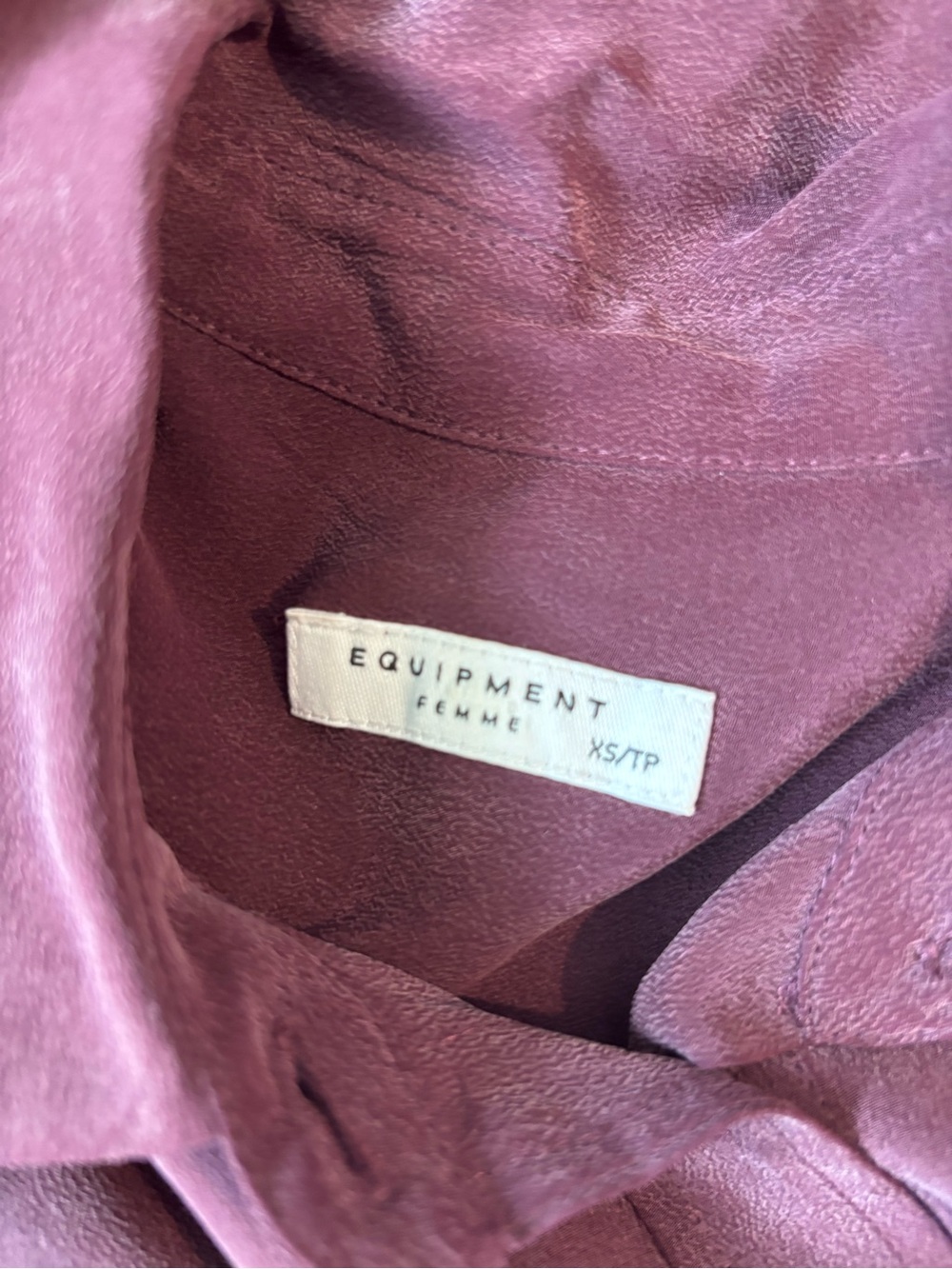 Equipment Slim Signature Silk Blouse In Plum Size XS - Picture 8 of 9